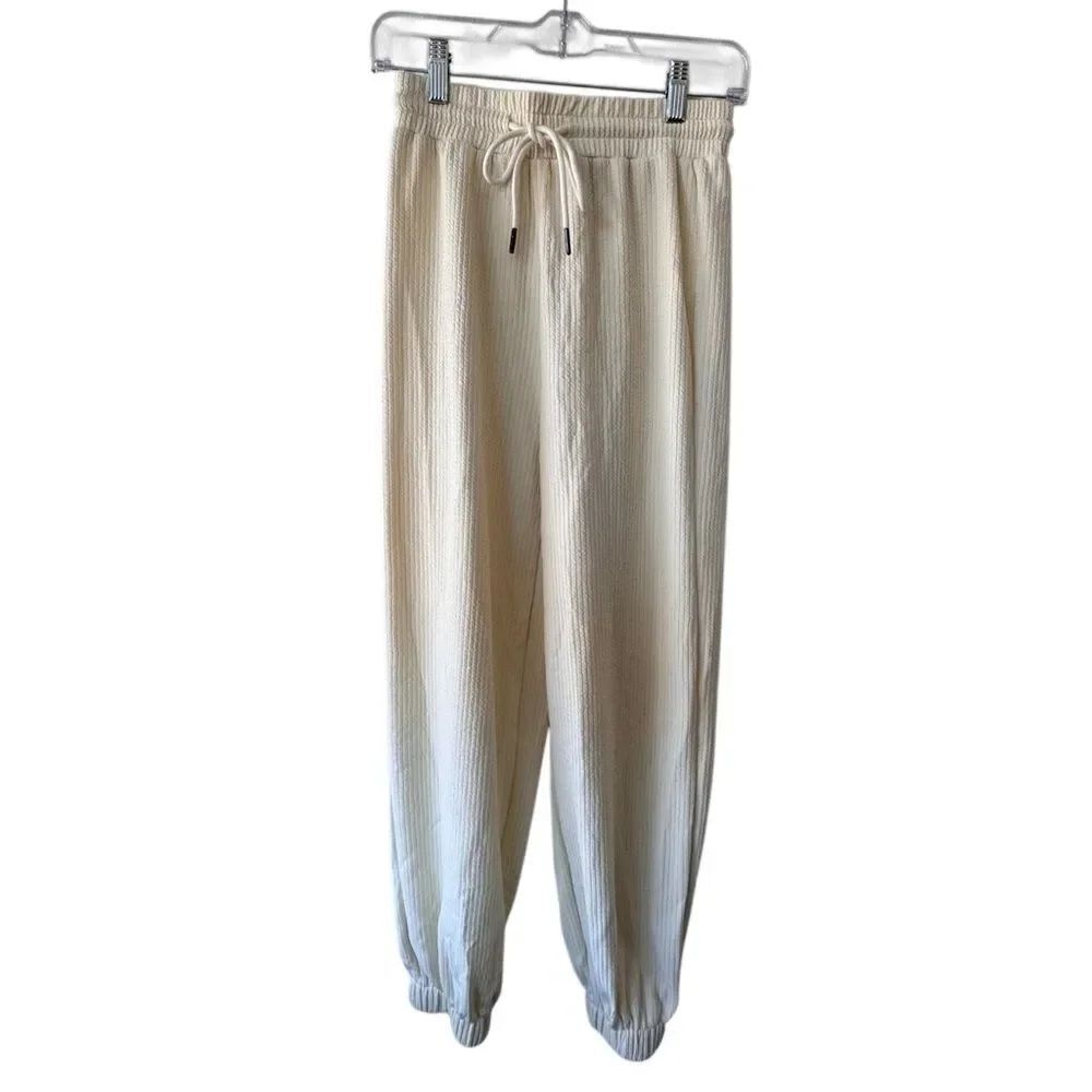 Cider Joggers Cream Drawstring Pants Cozy SZ XS